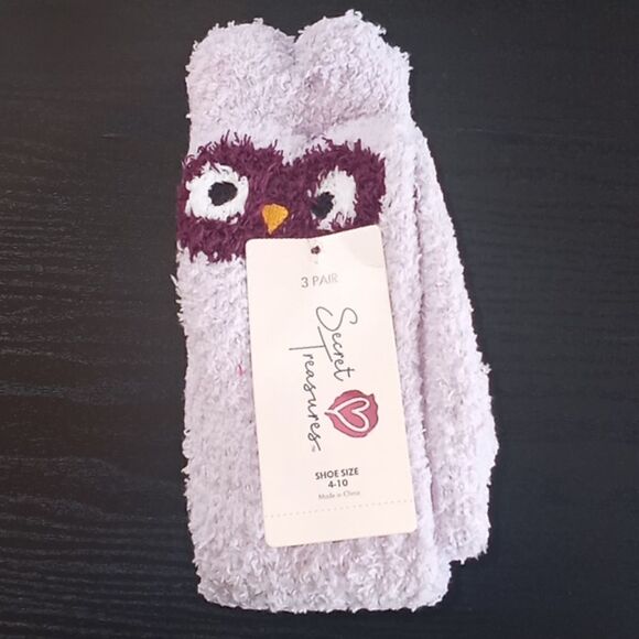 Womens Fuzzy Slipper Socks 2 Packs - Picture 3 of 5